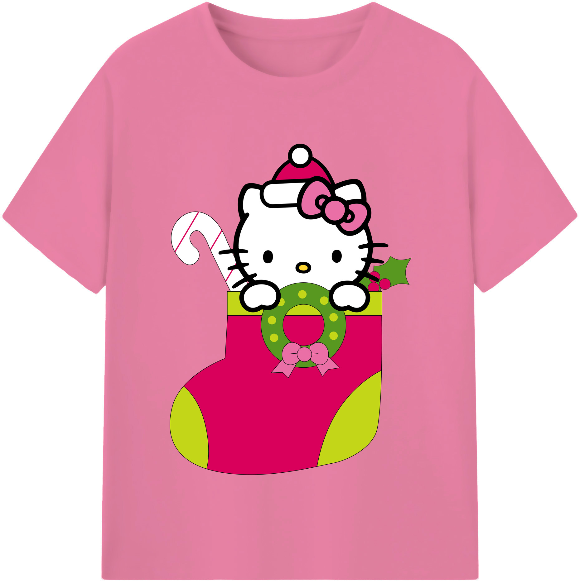 （画像用） Hello Kitty ハローキティ 綿100％半袖Tシャツ（フロントプリント）